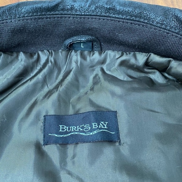 Burk's Bay NRA Life Member Leather Genuine Bomber Jacket Mens size L - Picture 8 of 13